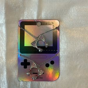 Bestie bling cat headphone necklaces